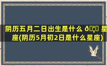 阴历五月二日出生是什么 🦟 星座(阴历5月初2日是什么星座)